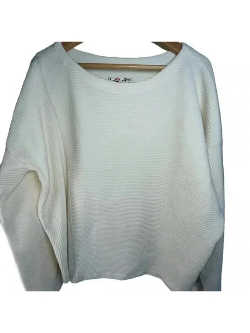 MAEVE Anthropologie Women's Cream Ribbed Long Sleeve Tunic Large